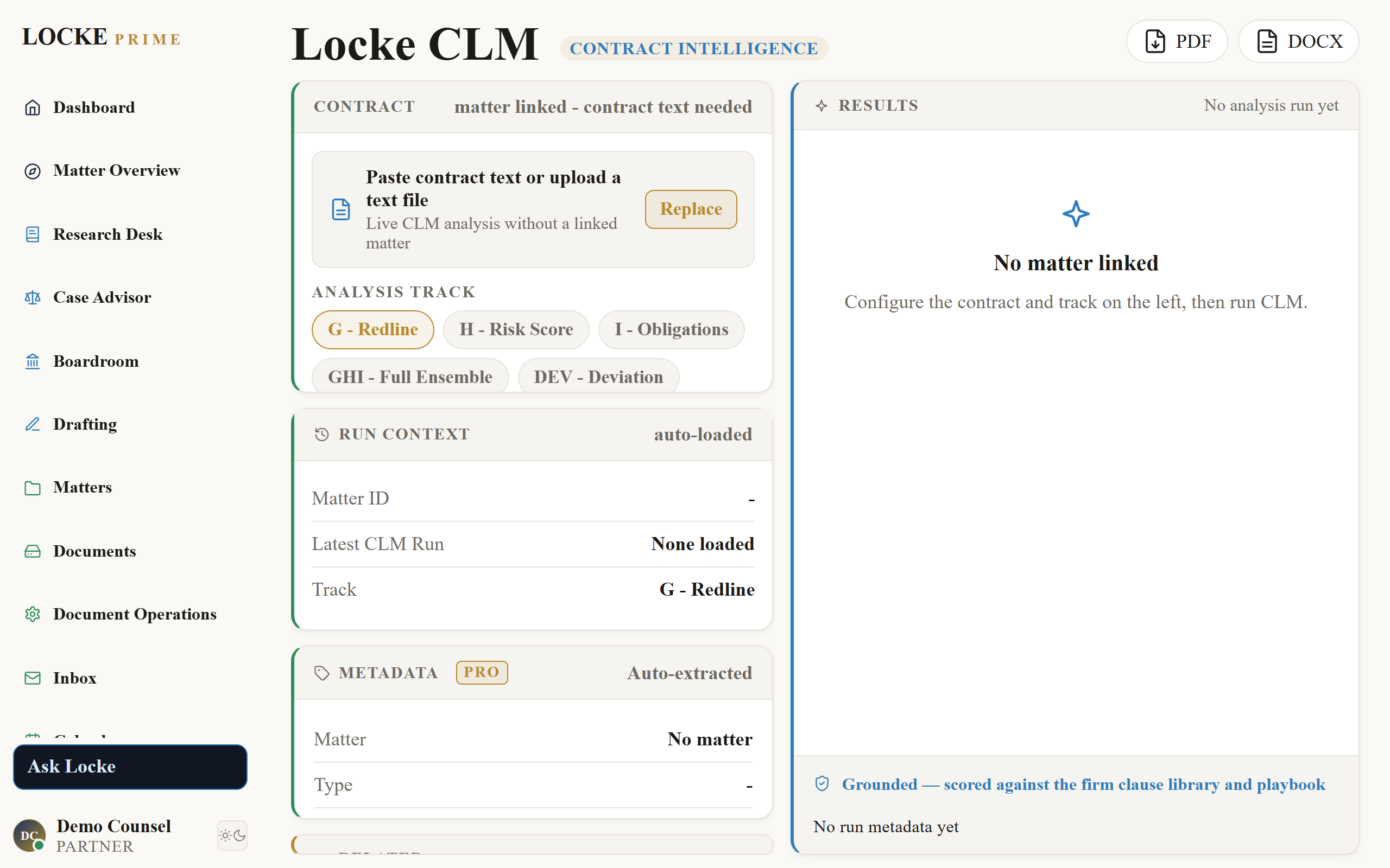 CLM analysis and risk scoring