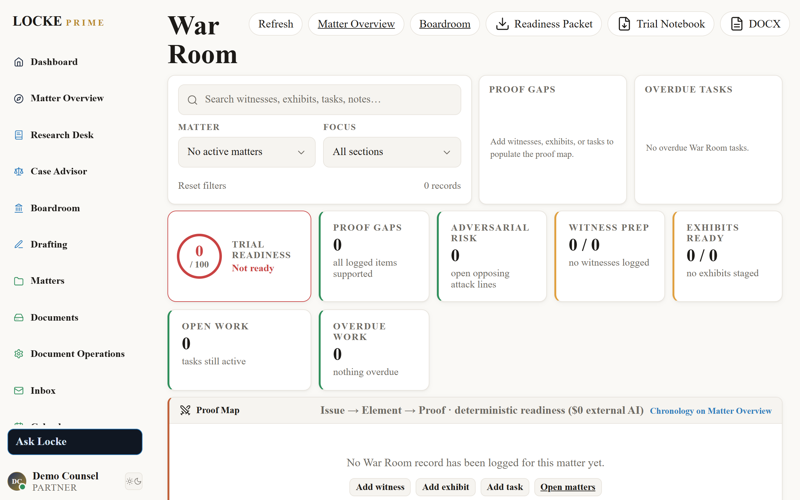 War Room litigation command center